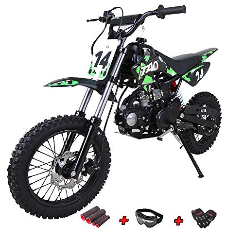 X-Pro 110cc Dirt Bike Pit Kids Pitbike 110 with Gloves, Goggle and Handgrip (Black)