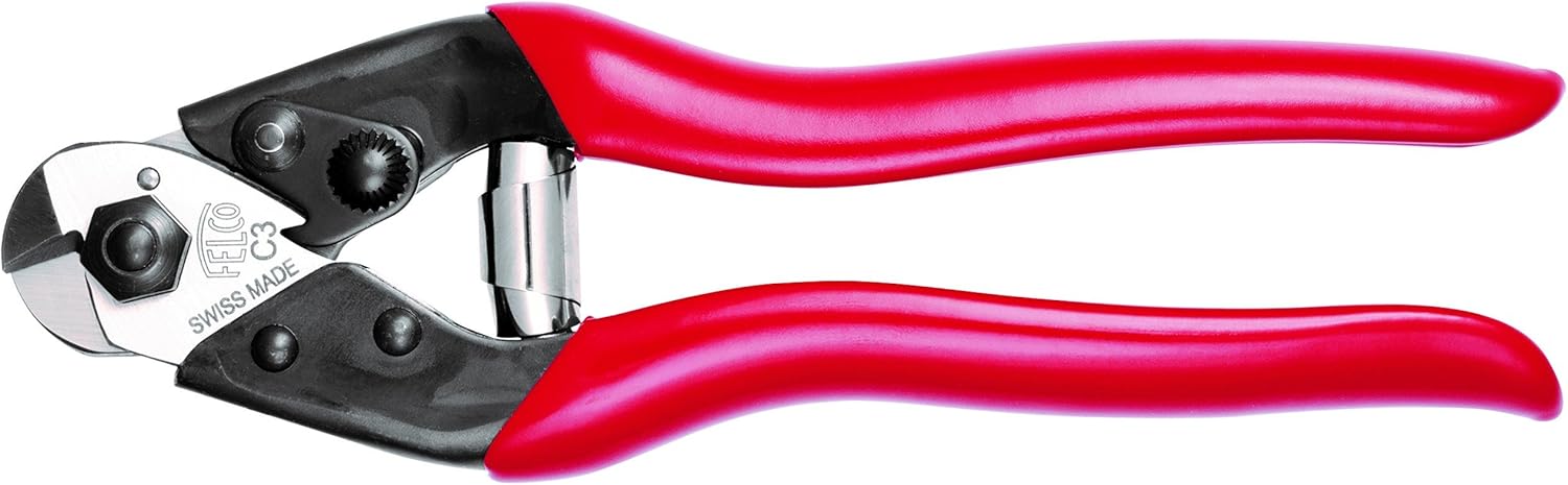 Felco Cable Cutter (F C3) - Felco Cable Cutter (F C7) - Heavy Duty Strength Steel Wire One-Hand Cable Cutter with Non-Slip Grip (7mm)