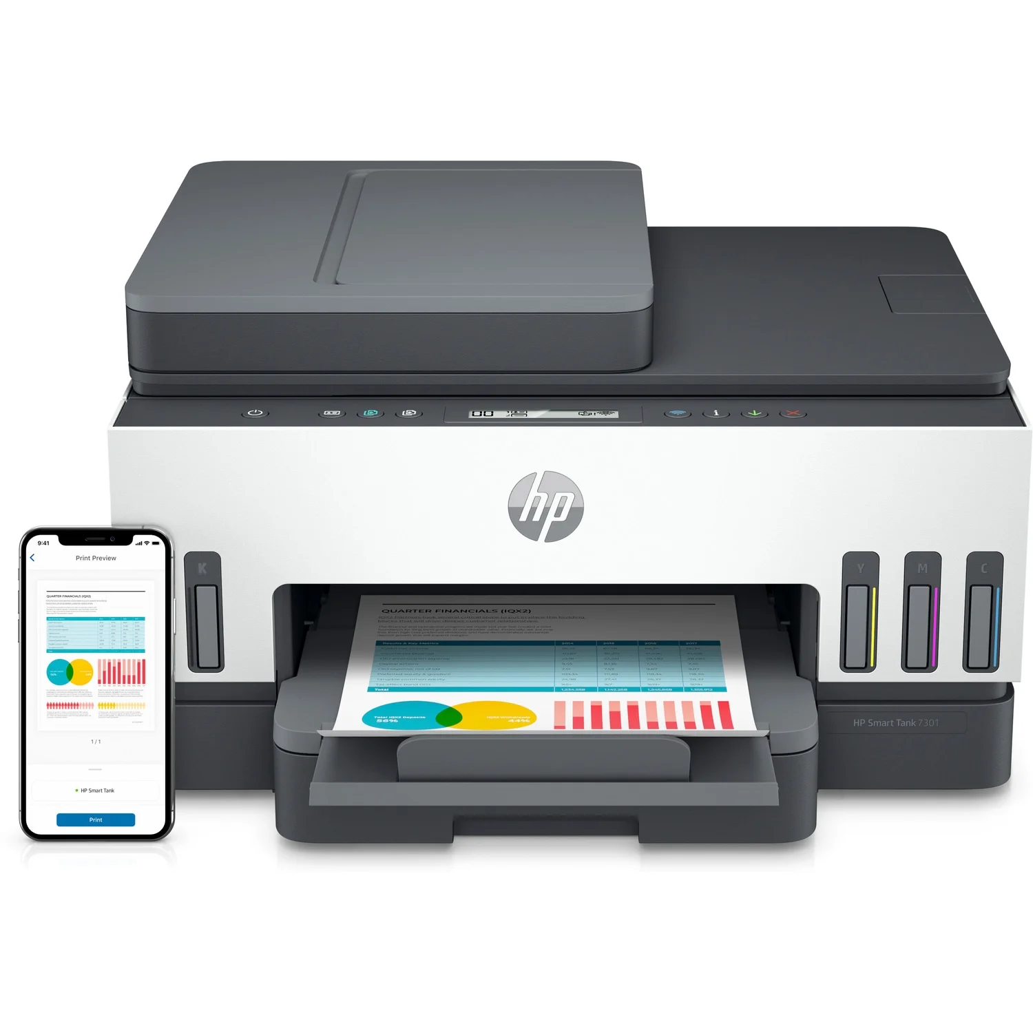 HP Smart Tank 7301e All-in-One InkJet Printer, Color Mobile Print, Scan, Copy,