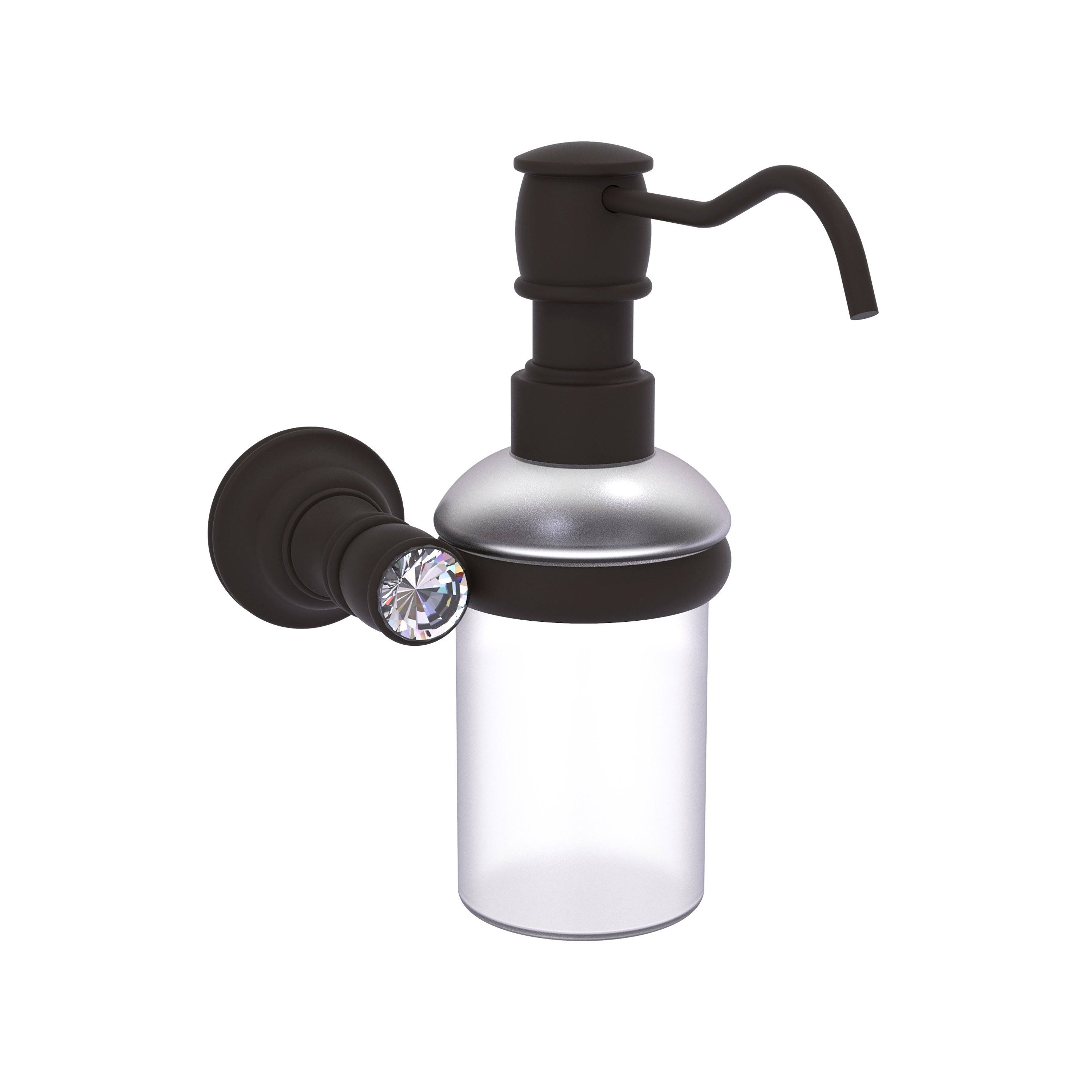 Allied Brass Carolina Crystal Collection Wall Mounted Soap Dispenser, Oil Rubbed Bronze