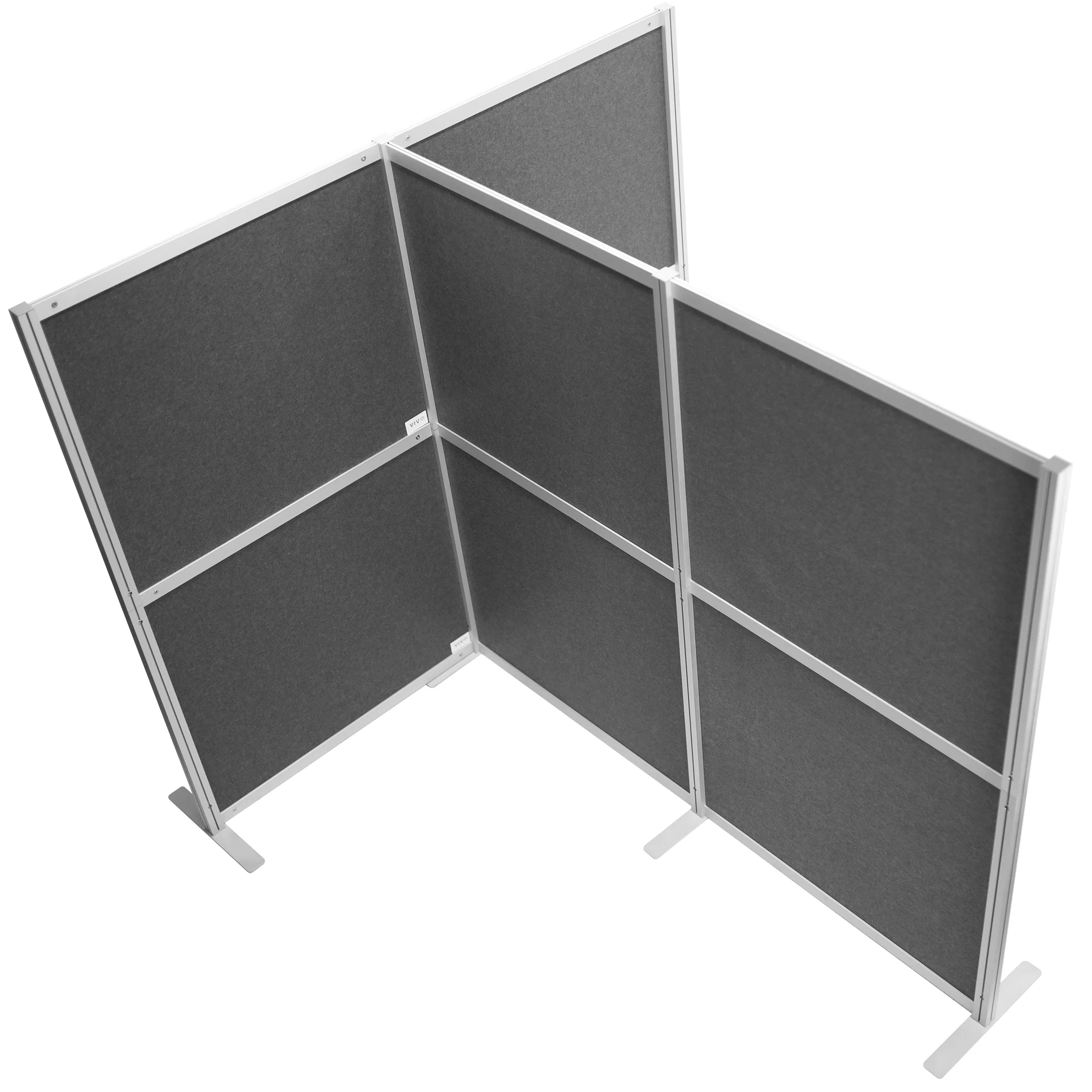VIVO T-Shaped Modular Wall System, 4 PET Panels, Modern Office Cubicle Dividers
