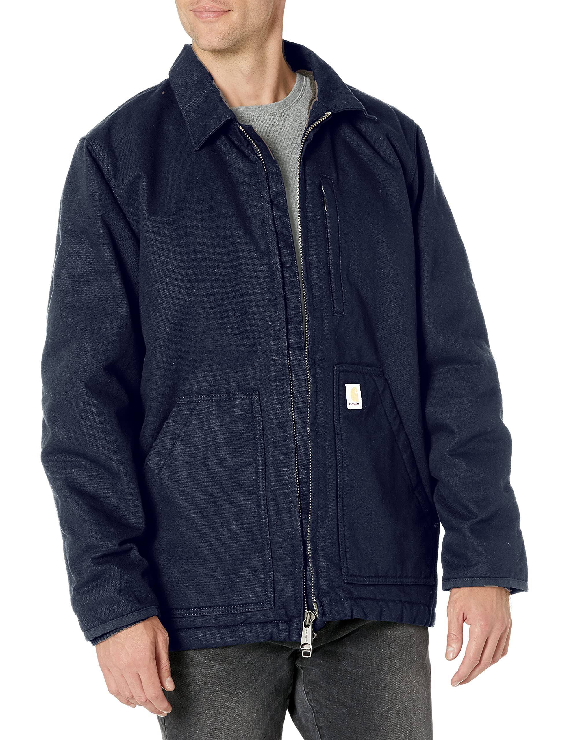 Carhartt 104293 Loose Fit Washed Duck Sherpa-Lined Coat Navy / XX-Large
