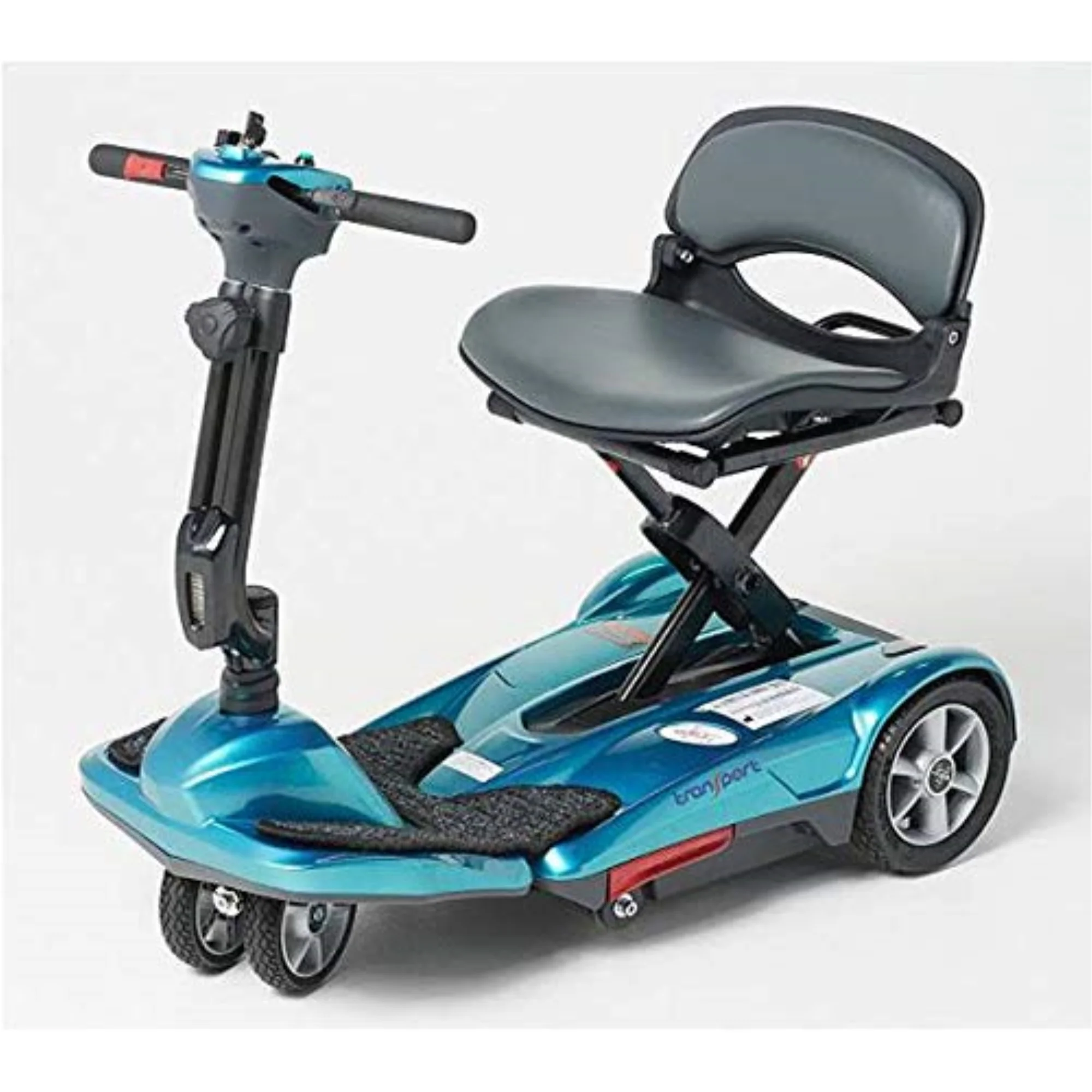 EV Rider Transport M - Compact Lightweight Manual Folding Mobility Scooter - Lithium Battery - Airline Approved - 42 lbs Total (Blue)