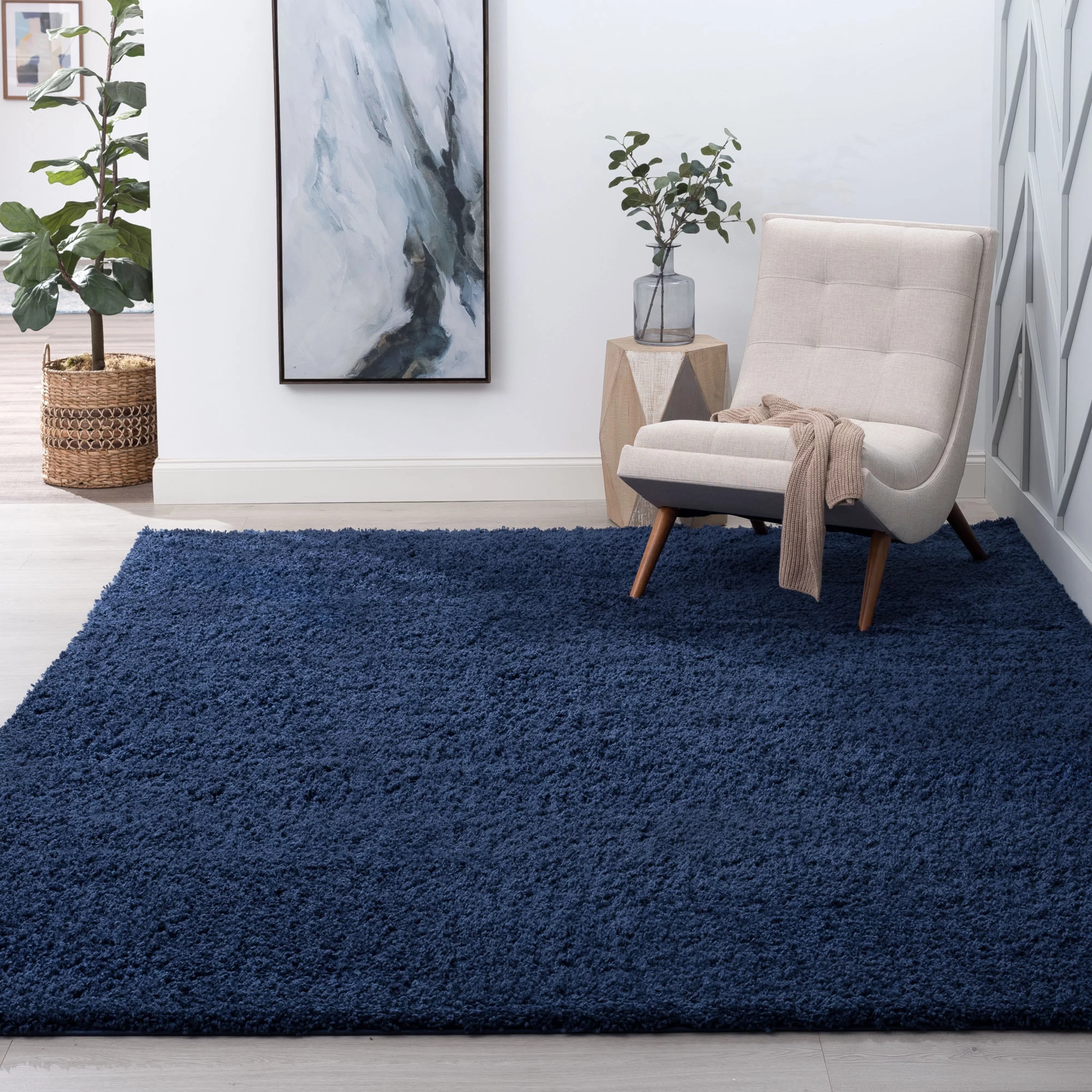 8x10 Modern Navy Large Area Rugs for Living Room | Bedroom Rug | Dining Room Rug | Indoor Entry or Entryway Rug | Kitchen Rug | Alfombras para Salas