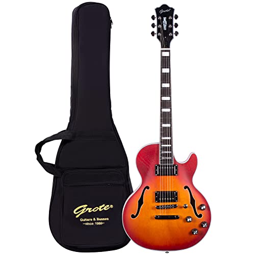 Grote LPF-002 Semi-Hollow Body Electric Guitar Matte Finished with Gigbag (VS)