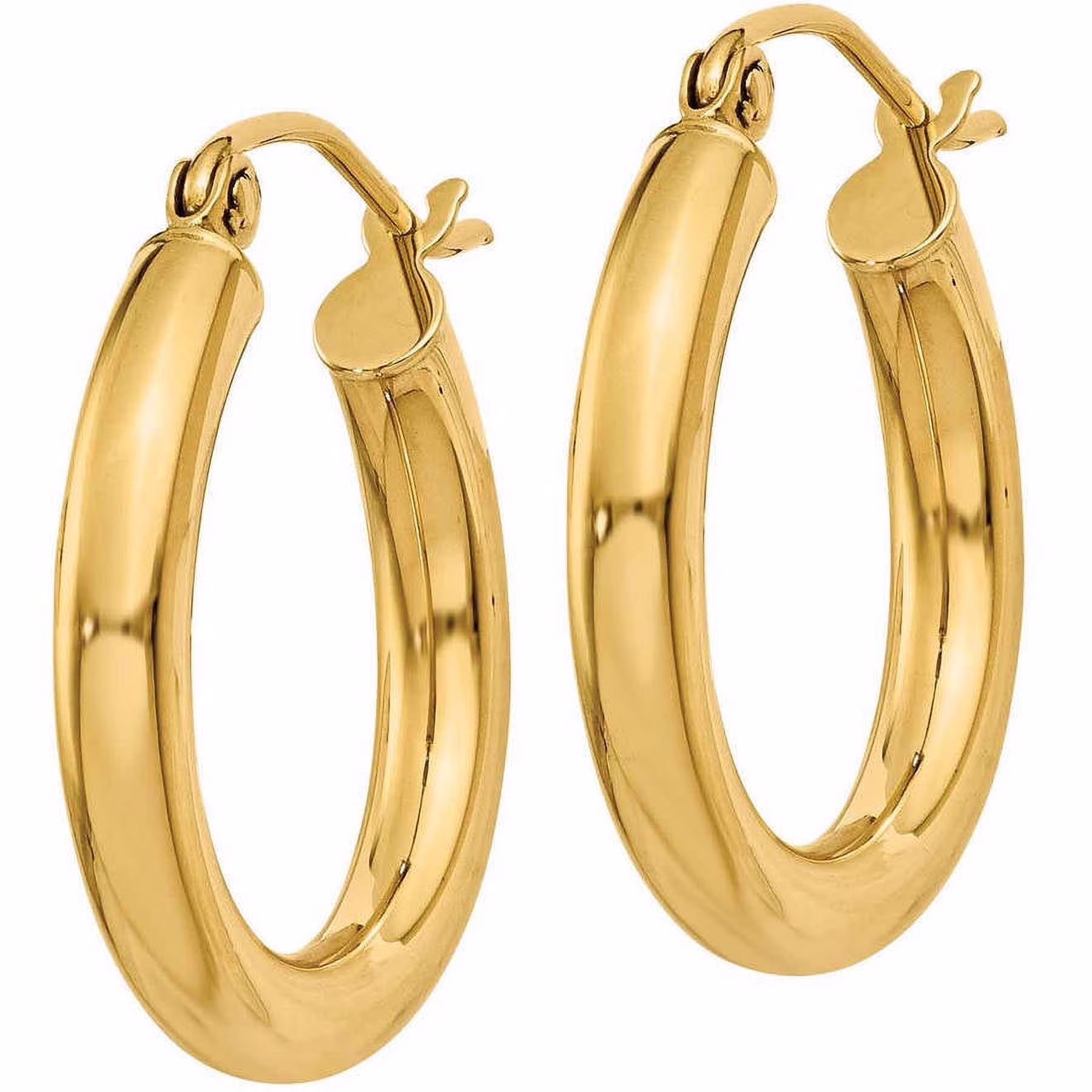 Primal Gold 10 Karat Yellow Gold 3mm Tube Hoop Earrings