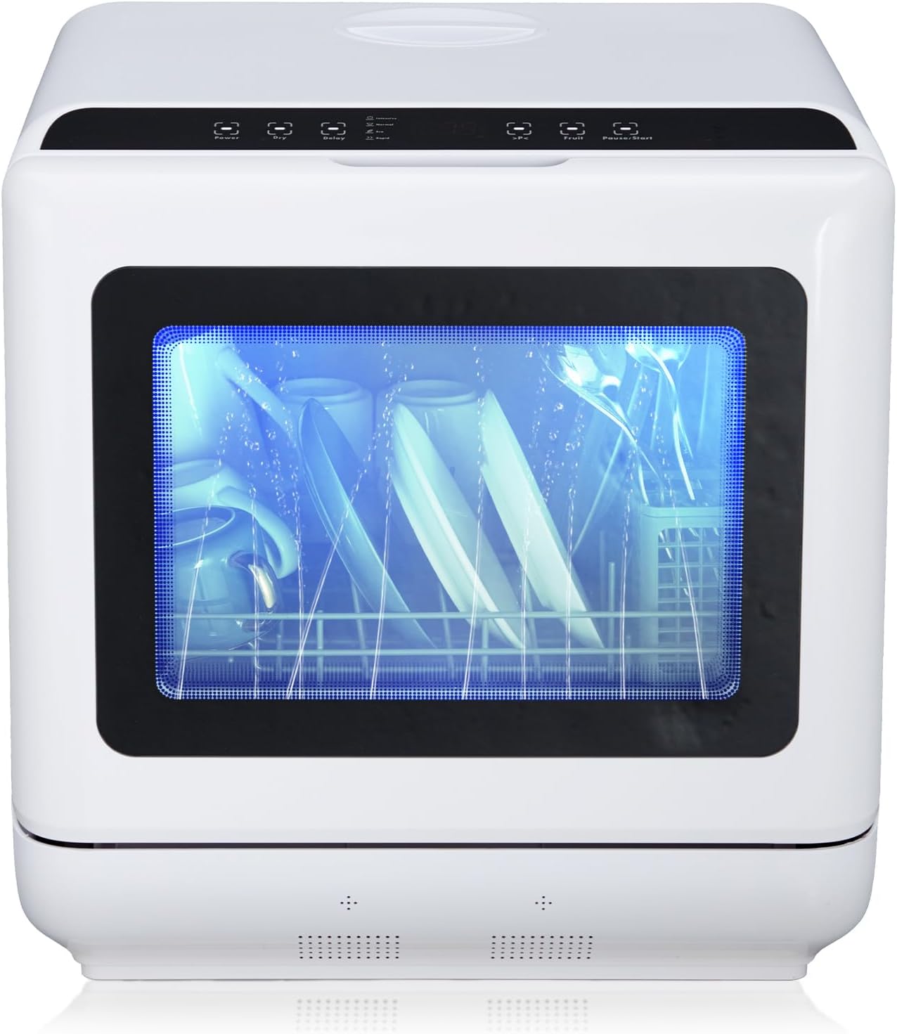 Countertop Dishwasher, Portable Dishwashers with 4.5L Built-in Water Tank, 5 Washing Programs & Air-Drying Function, 360° Dual Spray Arm