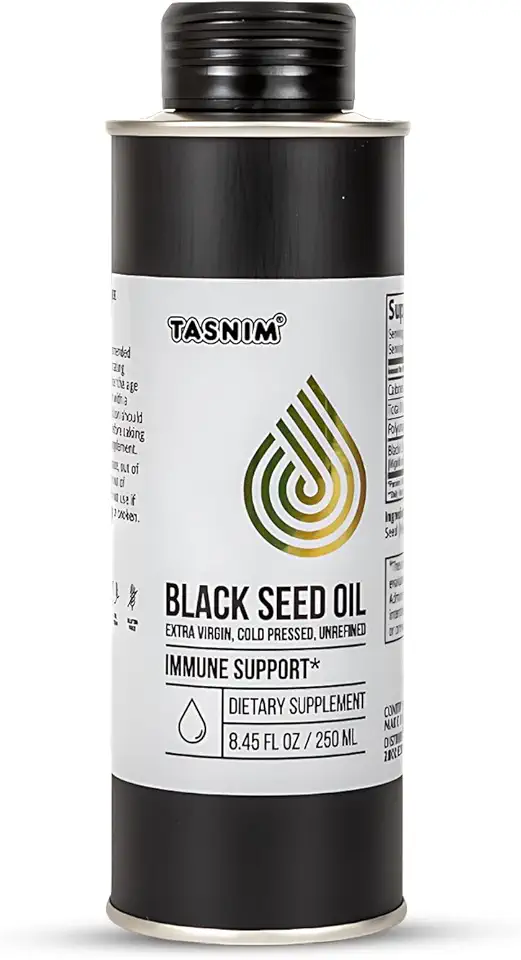 100% Ethiopian BlackSeed Oil 8.45 Oz - Cold Pressed Black Seed Oil for Immune Support, High Potency 5.7% - 21% Thymoquinone Skin