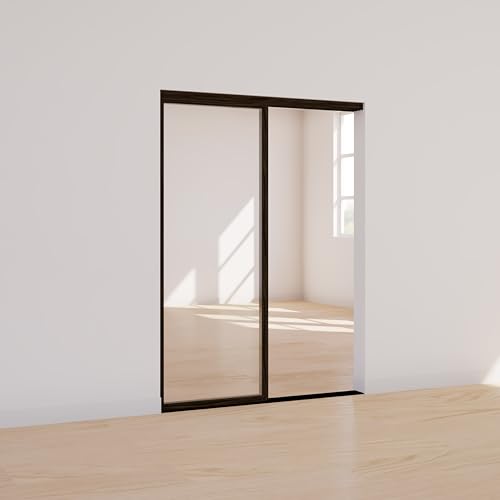 TSDC Narrow 48"x80" 2-Pane Modern Interior Sliding Glass Doors Room Dividers with Aluminum Framed Clear See-Through Tempered Glass for Residential &