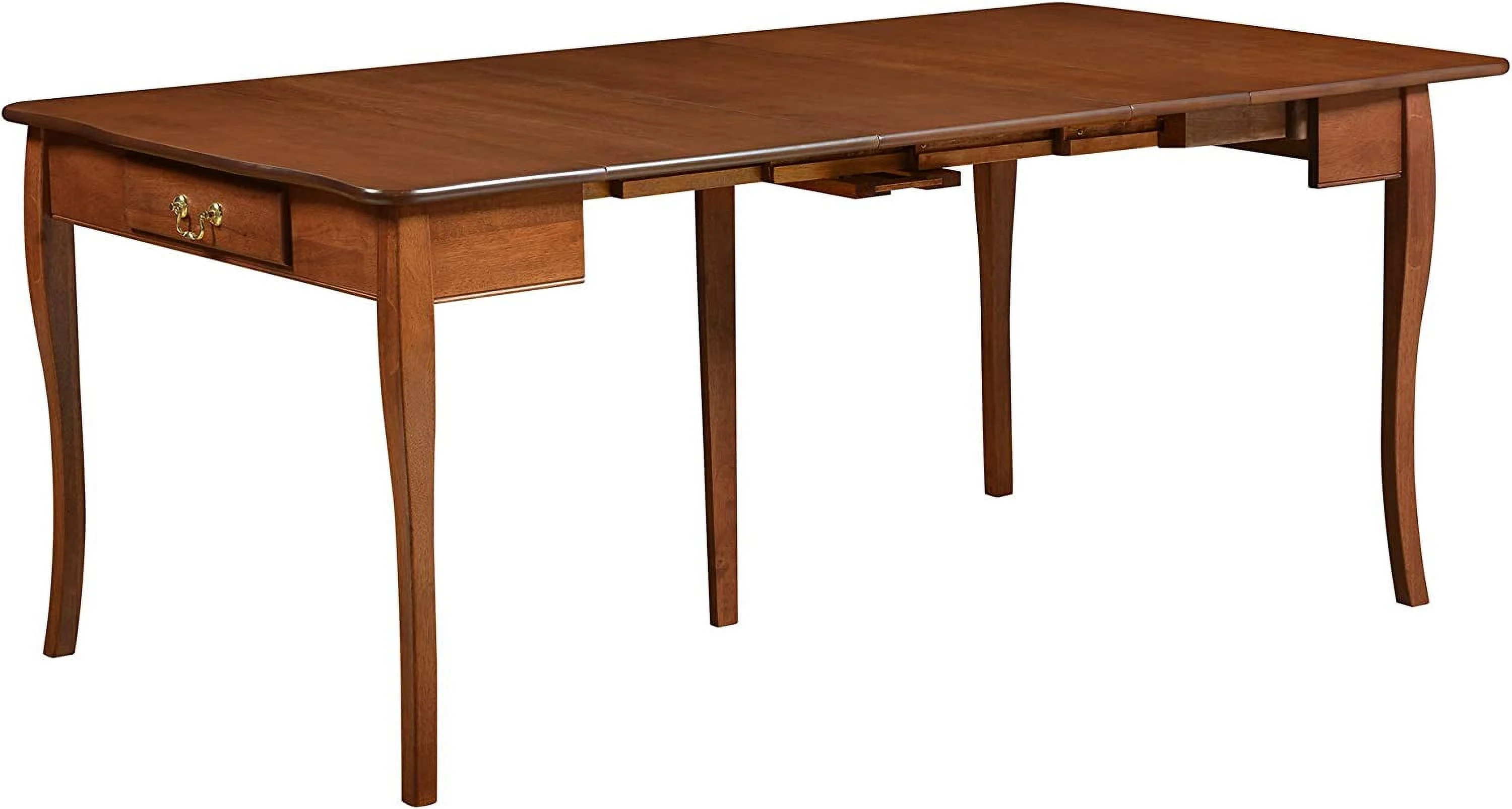 Stakmore Traditional Solid Wood Expanding Convertible Console Game Room Dining Table With 2 Additional Leaves And Hidden 5Th Leg, Cherry Finish