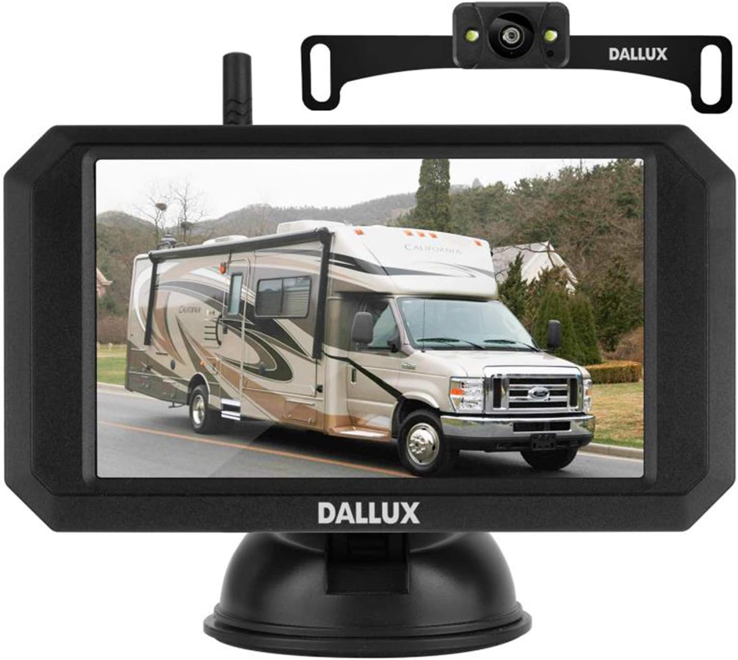 DALLUX Wireless Backup Camera with Stable Digital Signal,5 Inch Monitor+HD 1080P Front/Rear View Night Vision Waterproof Camera for Car,Pickup,Truck