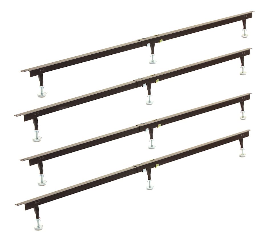 Heavy Duty High Profile Universal Bed Slats Center Support System for Wooden Beds Holds 1400 pounds King Size with Non Slip Rubber Grippers