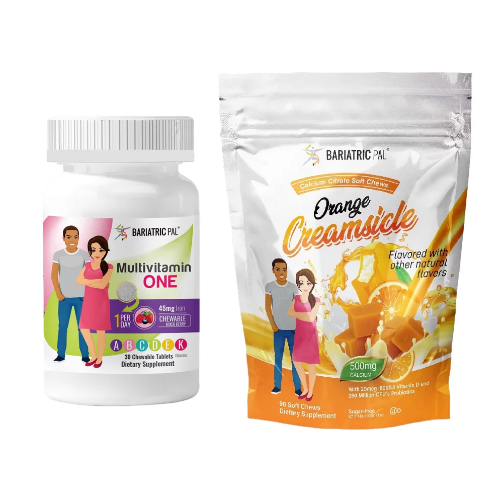Duodenal Switch Vitamin Pack - Chewables Size: 1-Month Supply, BariatricPal Multivitamin ONE: Mixed Berry Chewable with 45mg Iron