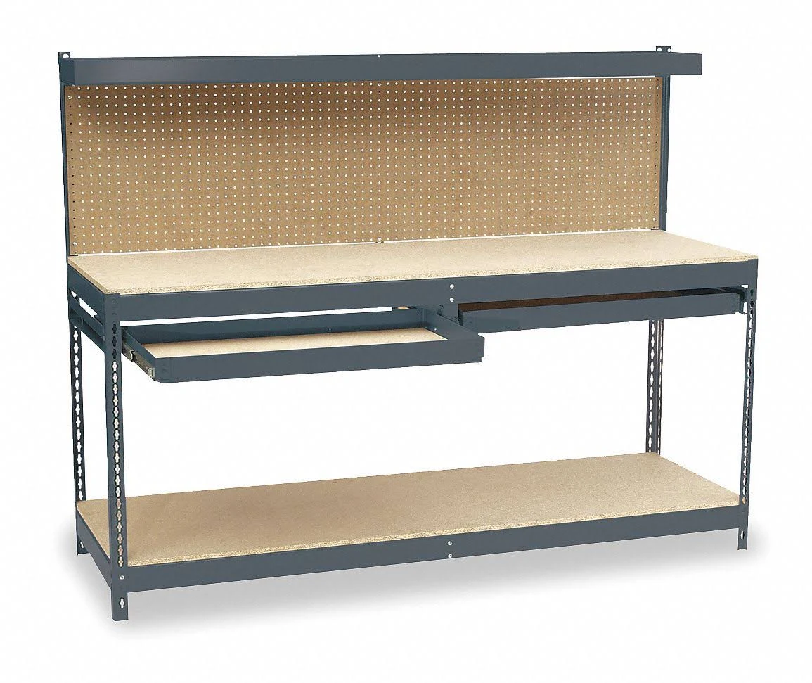 Zoro Select 1yca3 Workbench,Particleboard,72 inch W,24 inch D, Gray