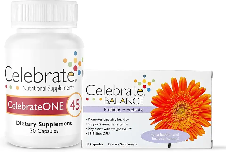 CelebrateONE 45 Multivitamin with Iron and Balance Probiotic Bundle – Bariatric Vitamins for Post-Gastric Bypass & Sleeve Gastrectomy – Comprehensive