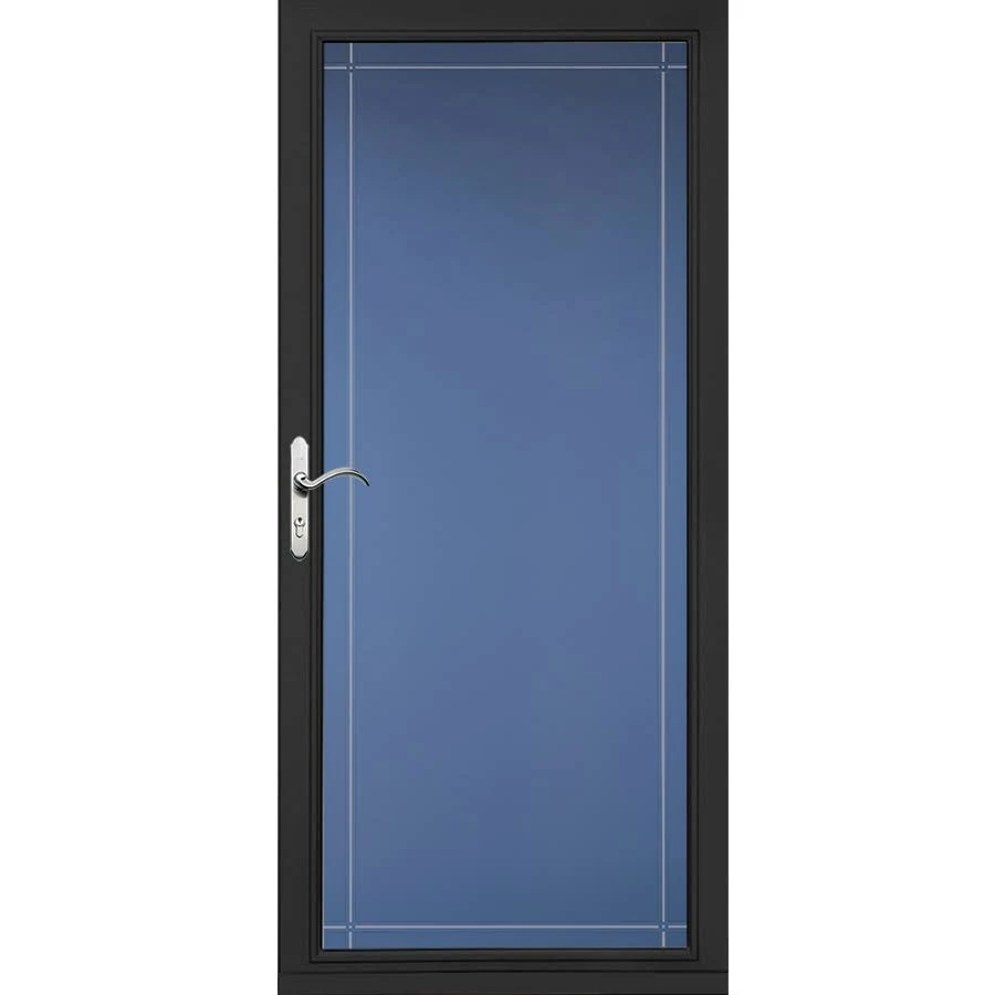 Pella Select 36-in x 81-in Black Full-view Universal Reversible Aluminum Storm Door | 6000SB05217