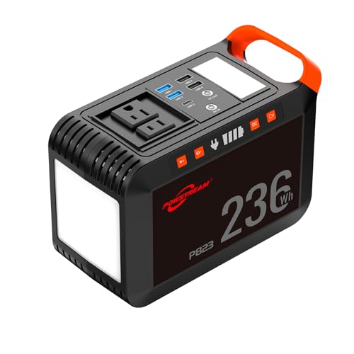 POWSTREAM Portable Power Station Outdoor Solar Generator, Lithium Ion Battery Pack Power Supply with USB C QC3.0, AC Outlet, DC Output for Camping