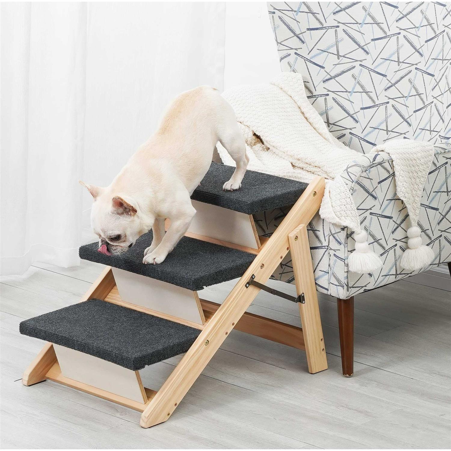 Sweetbin Wooden Pet Stairs/Pet Steps for All Dogs and Cats Up to 150Lbs - Pet Supplies online store