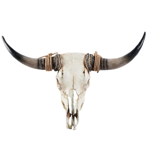 Ysjndasm Long Horns Wall Decor Cow Skull Wall Hanging