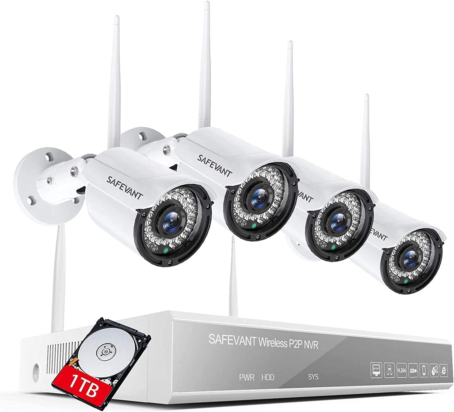 Full HD 1080P Wireless Security Camera System with 1TB Hard Drive
