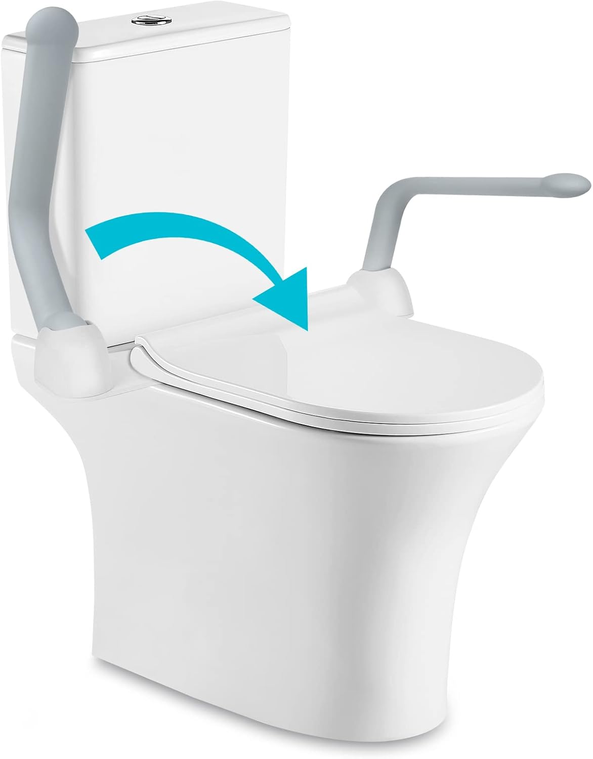 Toilet Safety Rails for Elderly (520 lbs), Handicap Toilet Rails with Foldable Handles, Toilet Assist Rails, Toilet Rails for Seniors