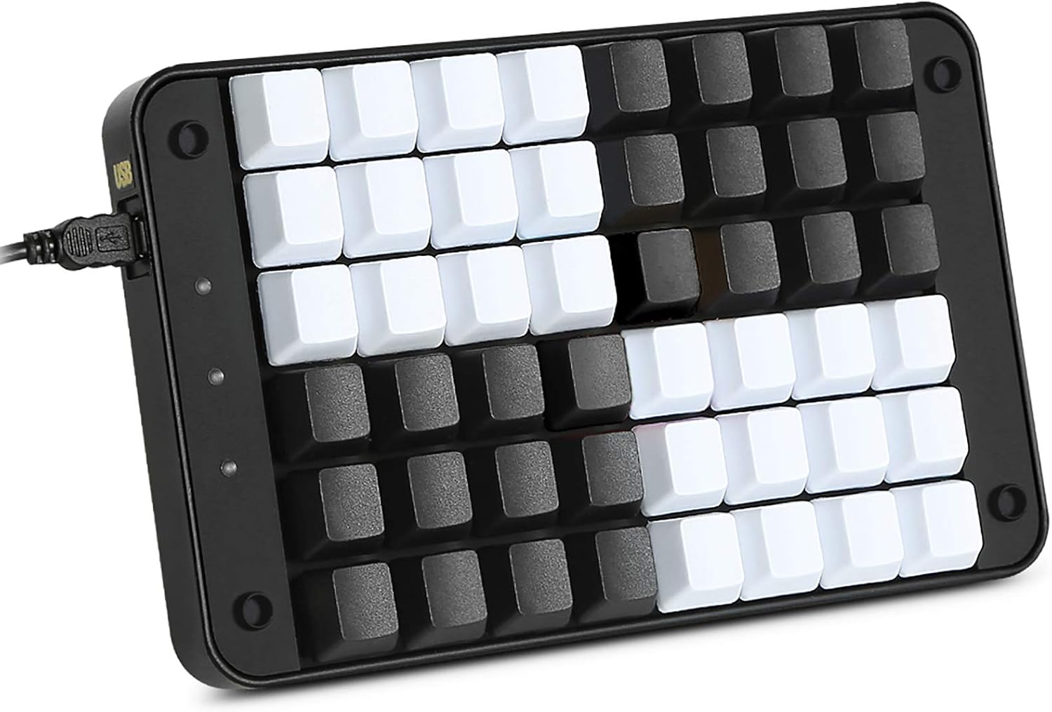 Koolertron One Handed Programmable Mechanical Keyboard with OEM Gateron Red Switch,All 48 Programmable Keys Tools Keypad,8 Macro Keys