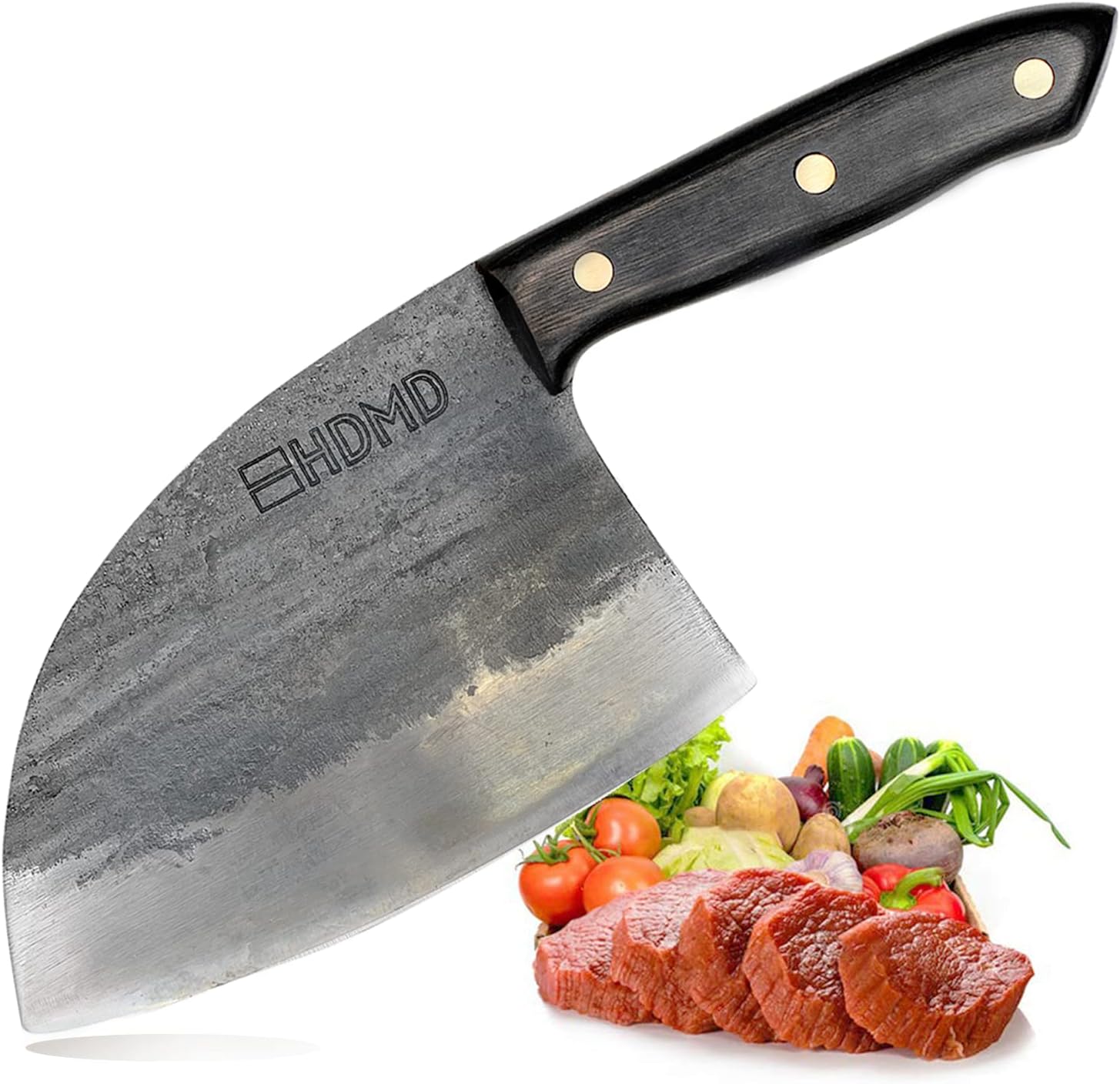Serbian Chefs Knife Carbon Steel Butcher Knife For Meat Cutting