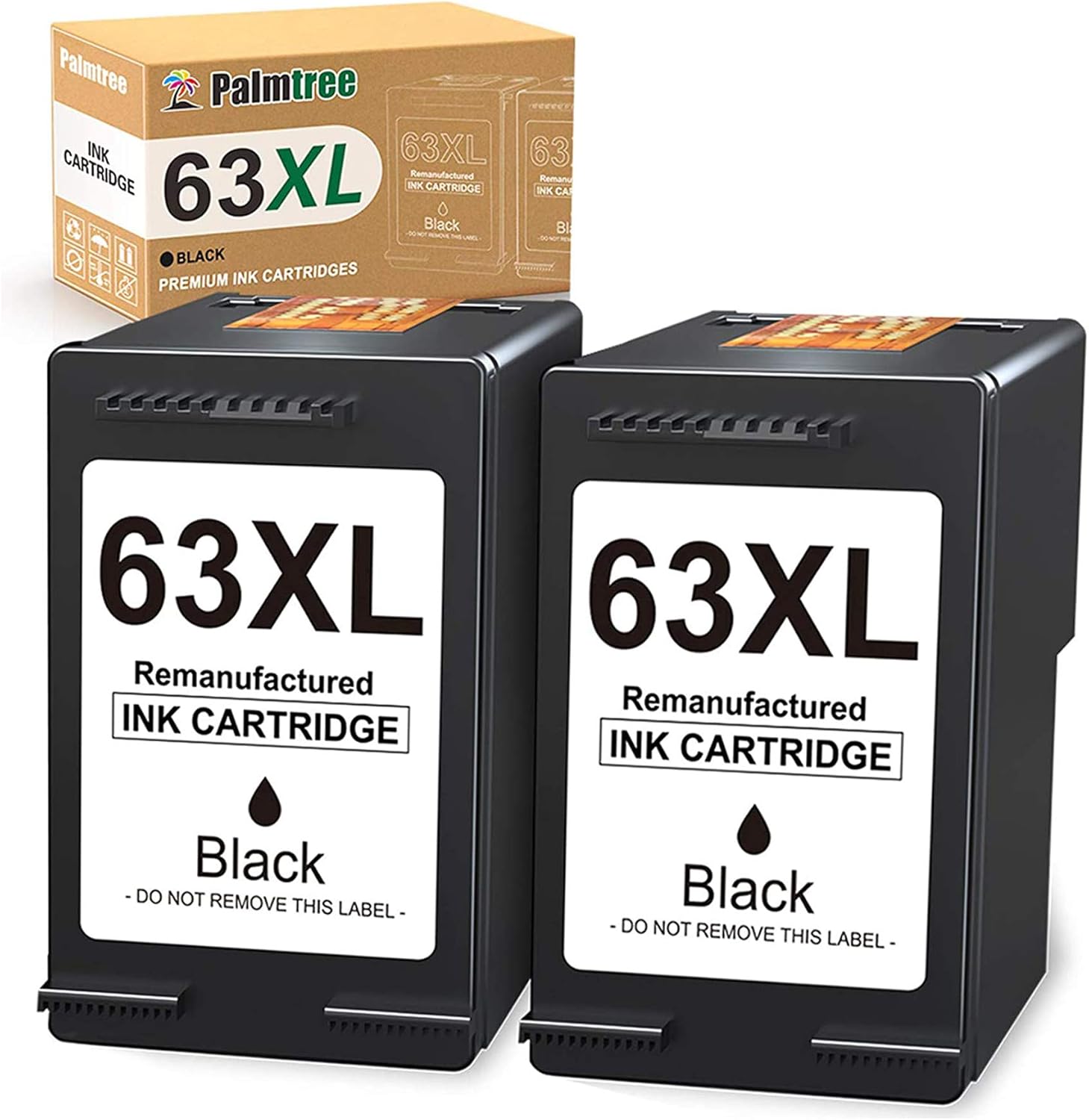 Palmtree Remanufactured Ink Cartridge Replacement for HP 63 XL 63XL for HP Envy 4520 4512 Officejet 3830 4650 5258 5255 4655 3833 Deskjet 1112 3631