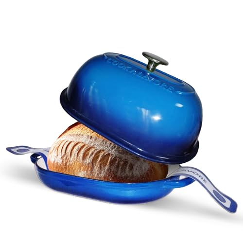 Cast Iron Dutch Oven,6 QT Bread Oven,Thick Enameled Loaf Pan with Lid,Bread Pans for Homemade Bread,14.5"Dutch Oven for Bread Baking