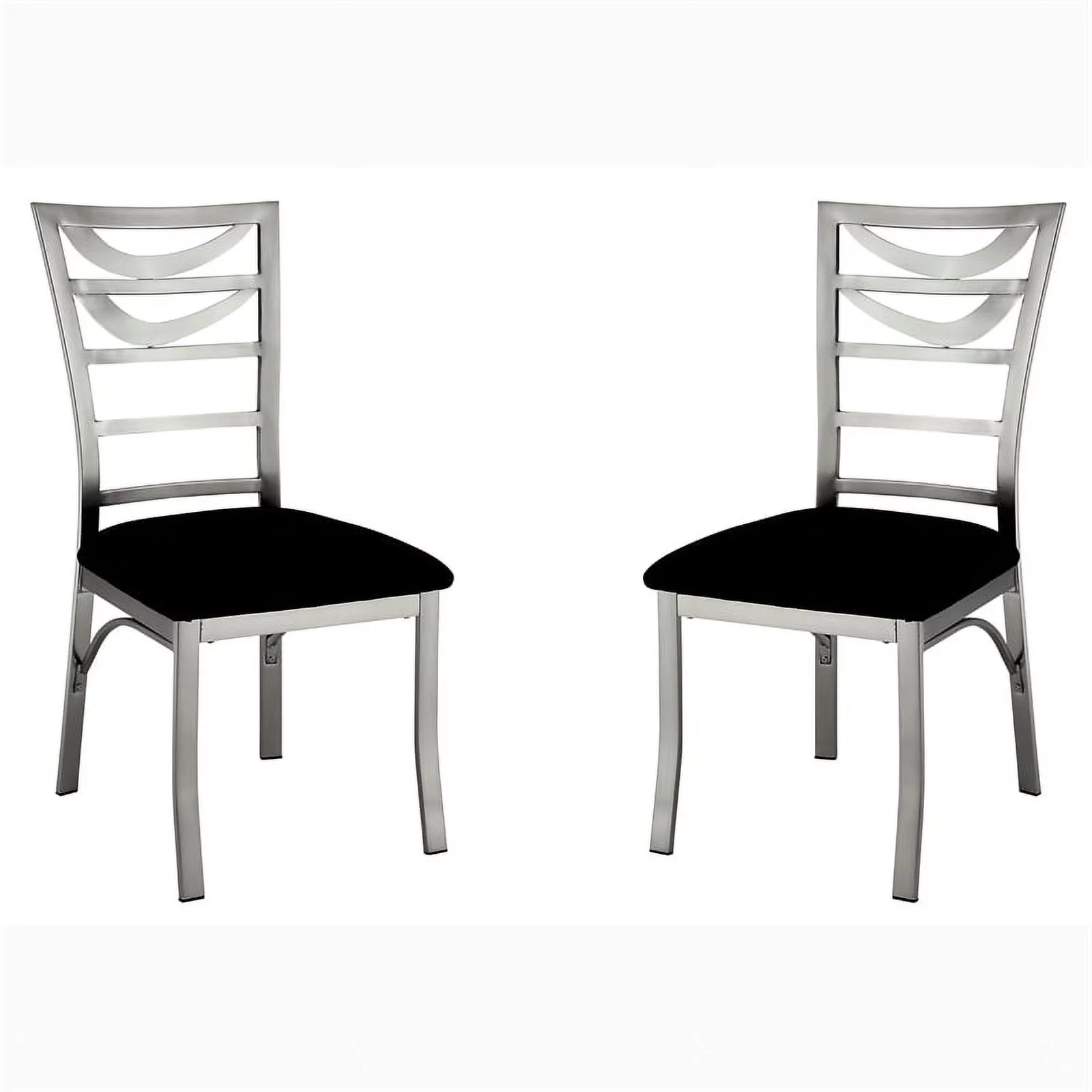 Furniture of America Halliway Stainless Steel Dining Chair in Silver (Set of 2)