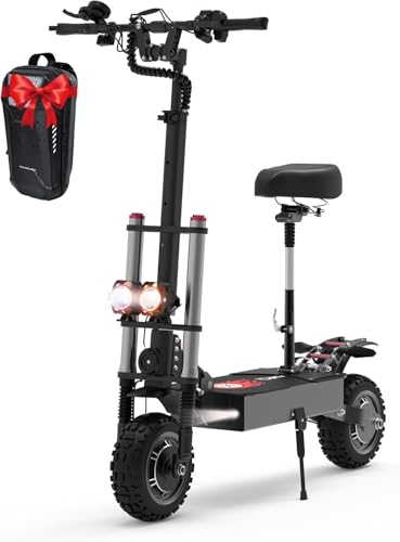 Electric Scooter Adults,60V 38.4Ah & Top Speed 50 MPH Dual Motor Fast Electric Scooter for Adult, 11" All-Terrain Tires,Foldable with Steering Damper