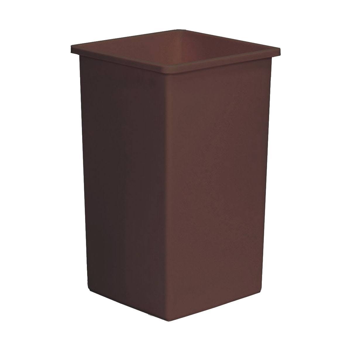 Continental 25BN Swingline Square Trash Can Receptacle, Brown, 25 gal.