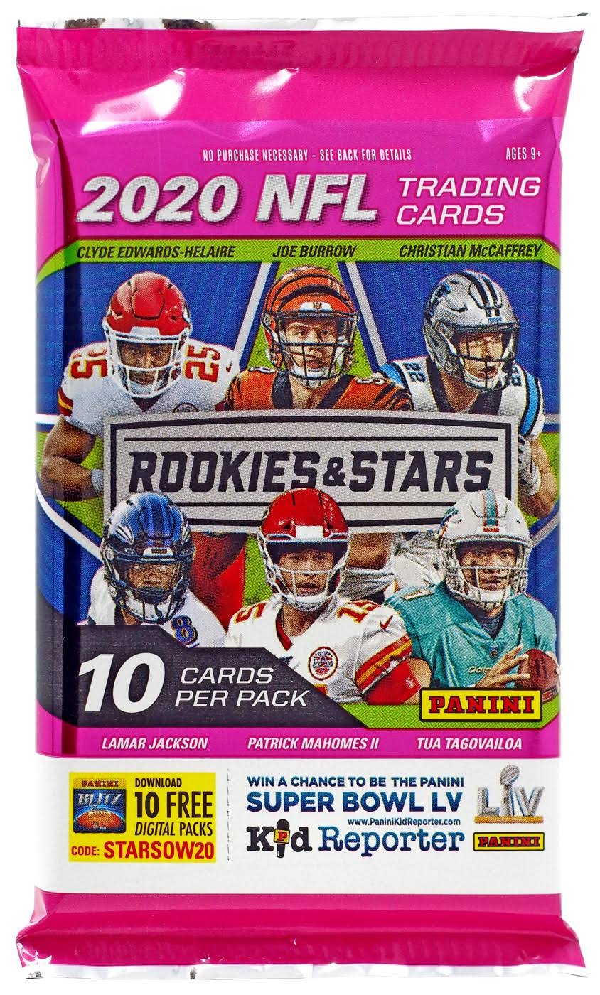 NFL Panini 2020 Rookies u0026 Stars Football Trading Card Hobby Pack