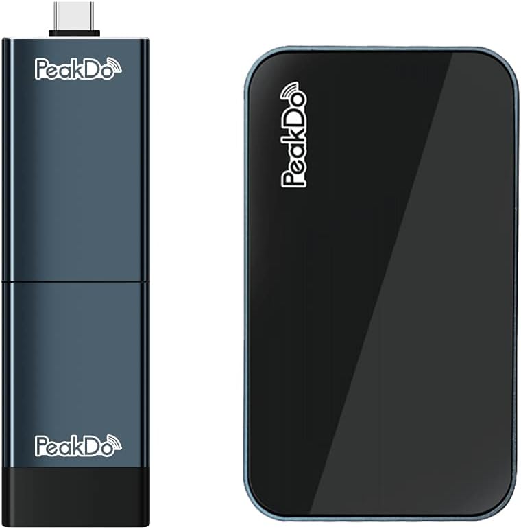 PeakDo Wireless HDMI Transmitter and Receiver (Line of Sight), Streaming 1080P Video/Audio from Phone, PC, Game Console
