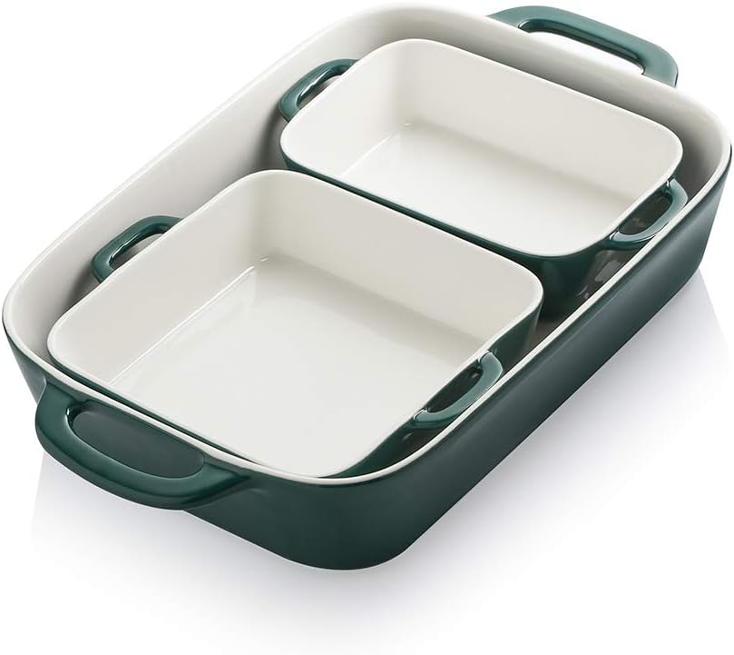 SWEEJAR Ceramic Bakeware Set, Rectangular Baking Dish for Cooking, Kitchen, Cake Dinner, Banquet and Daily Use