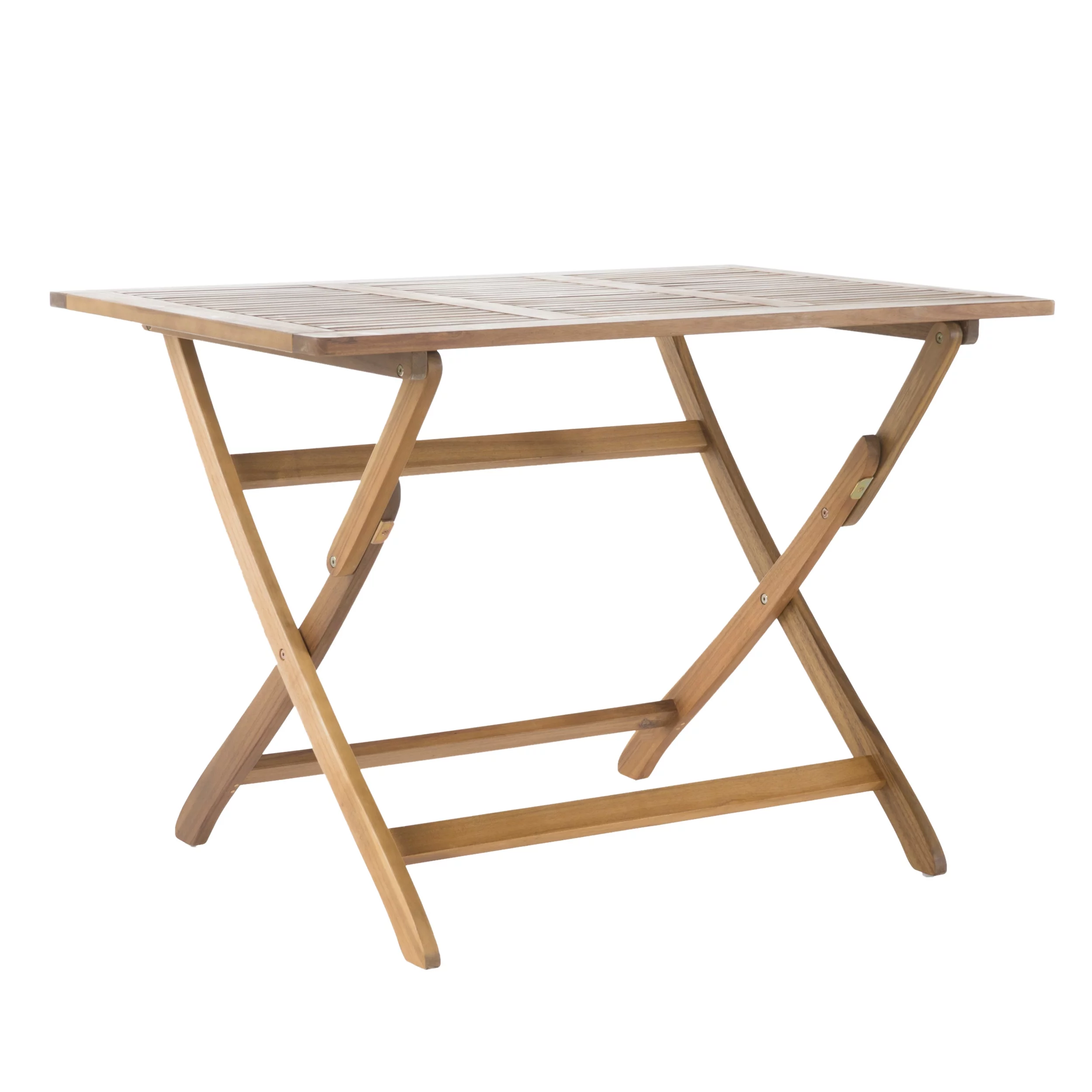 GDF Studio Rabion Outdoor Acacia Wood Folding Dining Table, Natural
