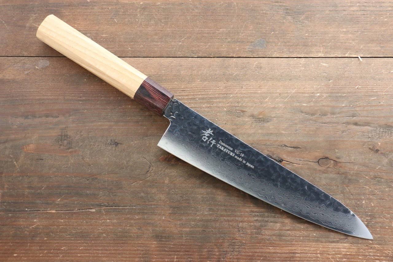 Sakai Takayuki VG10 33 Layer Damascus Gyuto Japanese Knife 210mm Keyaki (Japanese Elm) Handle