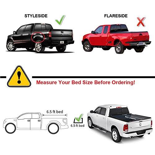 Leader Accessories Tri-Fold 6.5ft Tonneau Truck Bed Cover Compatible with 2009-2017 Dodge Ram Truck Std/quad Cab Bed, Except 200