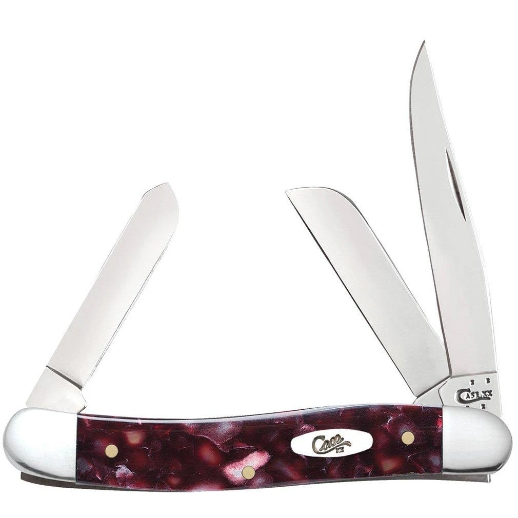 Case Smooth Cranberry Kirinite Medium Stockman Pocket Knife