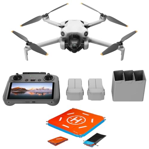DJI Mini 4 Pro Fly More Combo Plus with DJI RC 2 (Screen Remote Controller), Folding Mini-Drone with 4K HDR Video Camera for Adults