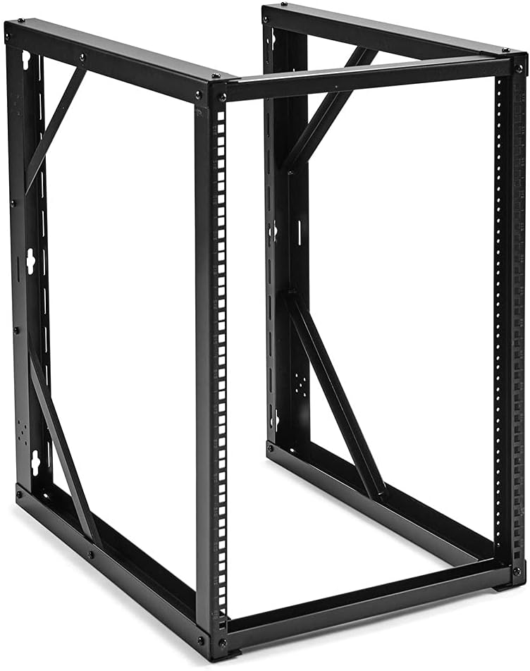 NavePoint 15U Wall-Mount Open Frame Network Equipment Rack, 24.81 Inch Depth, AV Rack, Home Network, 19" Rack-Mount Equipment
