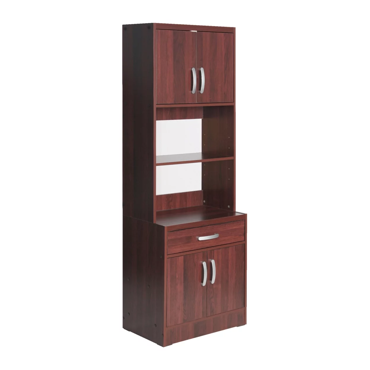 Home Furniture Indoor Shelby Tall Wooden Kitchen Pantry - Mahogany