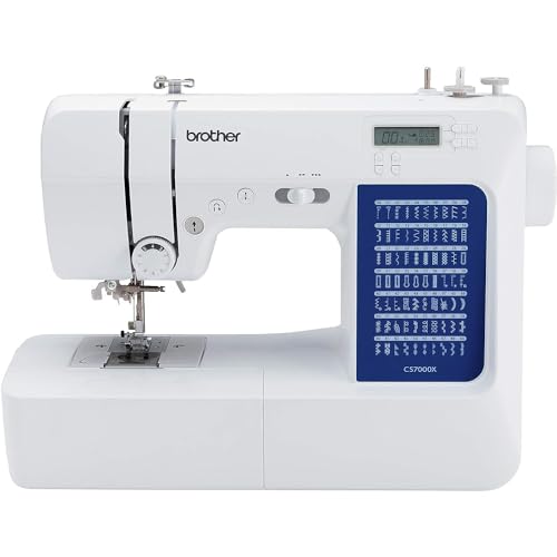 Brother CS7000X Computerized Sewing and Quilting Machine, 70 Built-in Stitches, LCD Display, Wide Table, 10 Included Feet, White