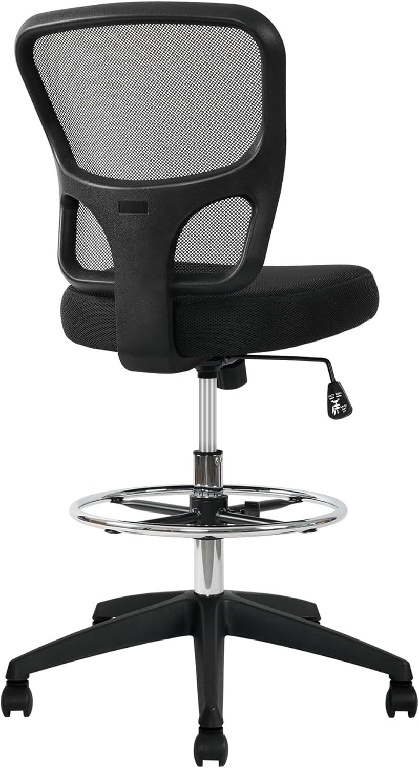 HYLONE Drafting Chairs Adjustable Height Stool Chair Armless Tall Office Chair High Back Ergonomic Office Chair Standing Desk Chair Armless Office