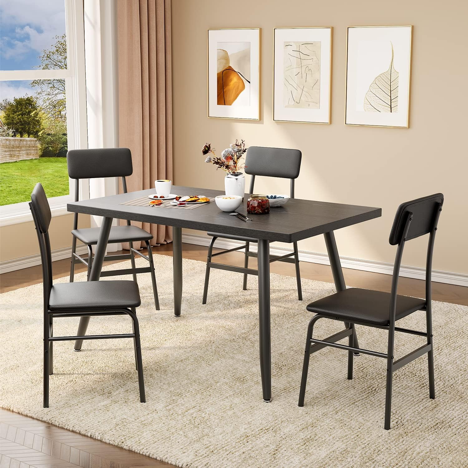 Dining Table Set For 4, Kitchen Dining Table With 4 Chairs For Small Space, Apartment