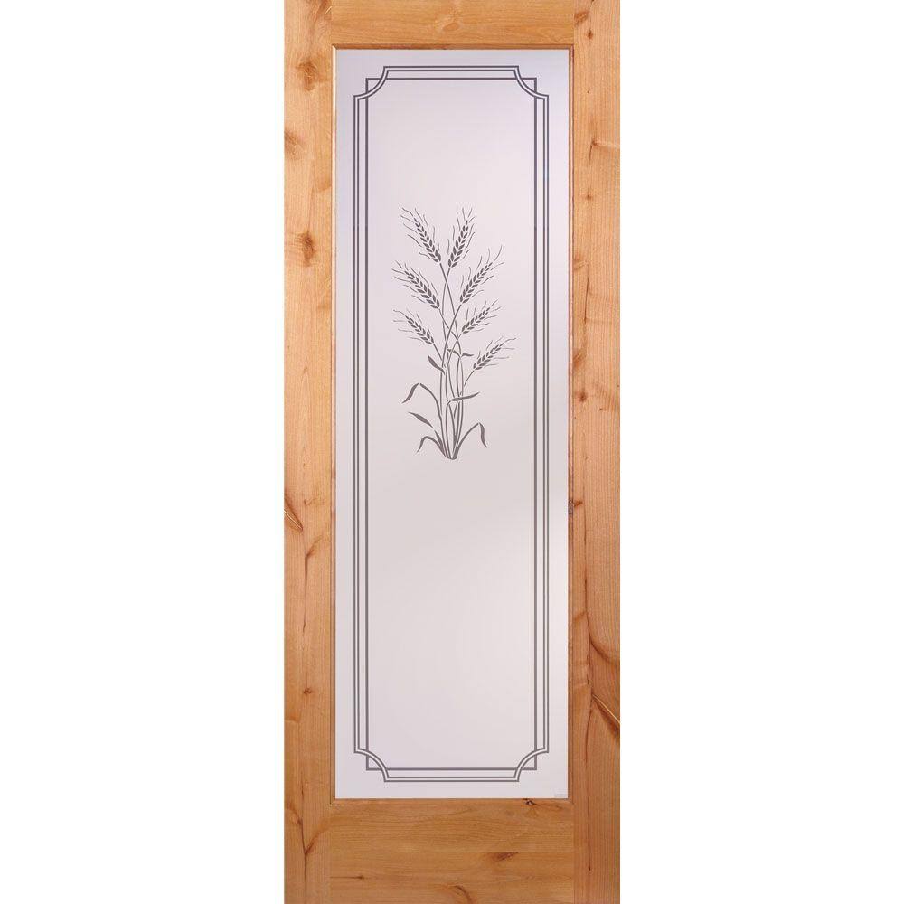 Feather River Doors 36 in. x 80 in. 1 Lite Unfinished Knotty Alder Harvest Woodgrain Interior Door Slab, Knotty Alder- Ready to