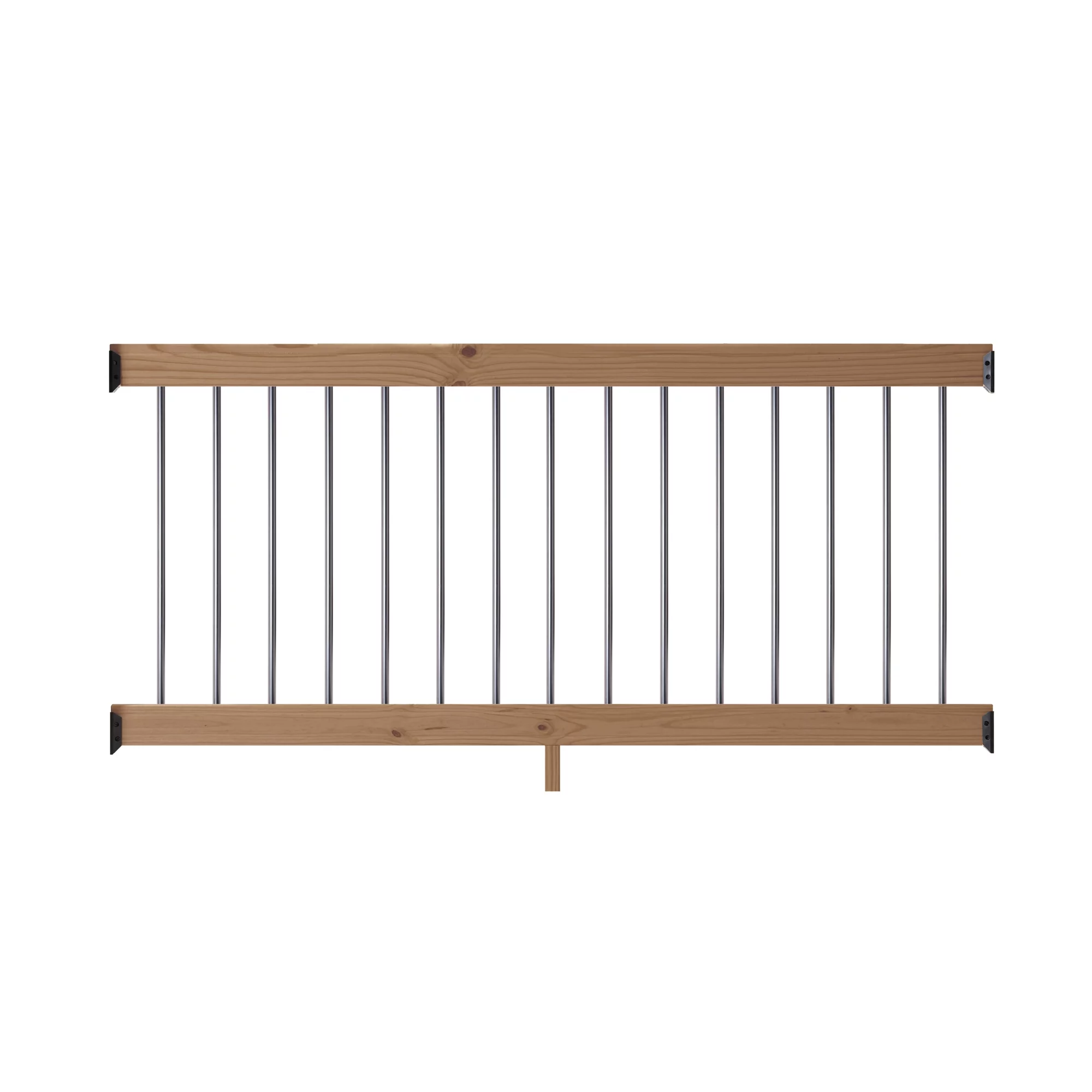 ProWood 6 ft. Wood Railing Kit with Aluminum Round Balusters, Color-Treated Walnut Tone - Radiant Selections