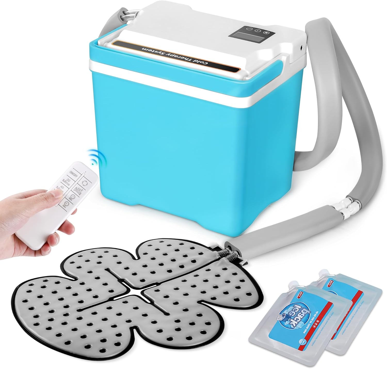 Ice Machine for Knee After Surgery, Whisper-Quiet Cold Therapy System with Remote Control, Programmable Timer, Cryotherapy for Ankle, Shoulder