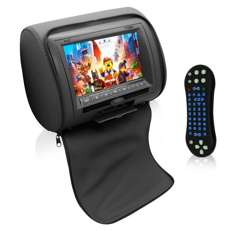 Pyle 2017 Upgraded HD Quality Car Headrest DVD Player Monitor Display 7 inch Wid PL74DBK