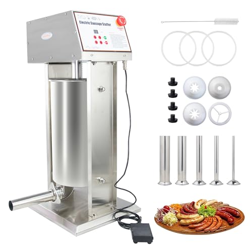 Hakka Commercial 22LB Stainless Steel Electric Sausage Stuffer and Vertical Sausage Filling Maker